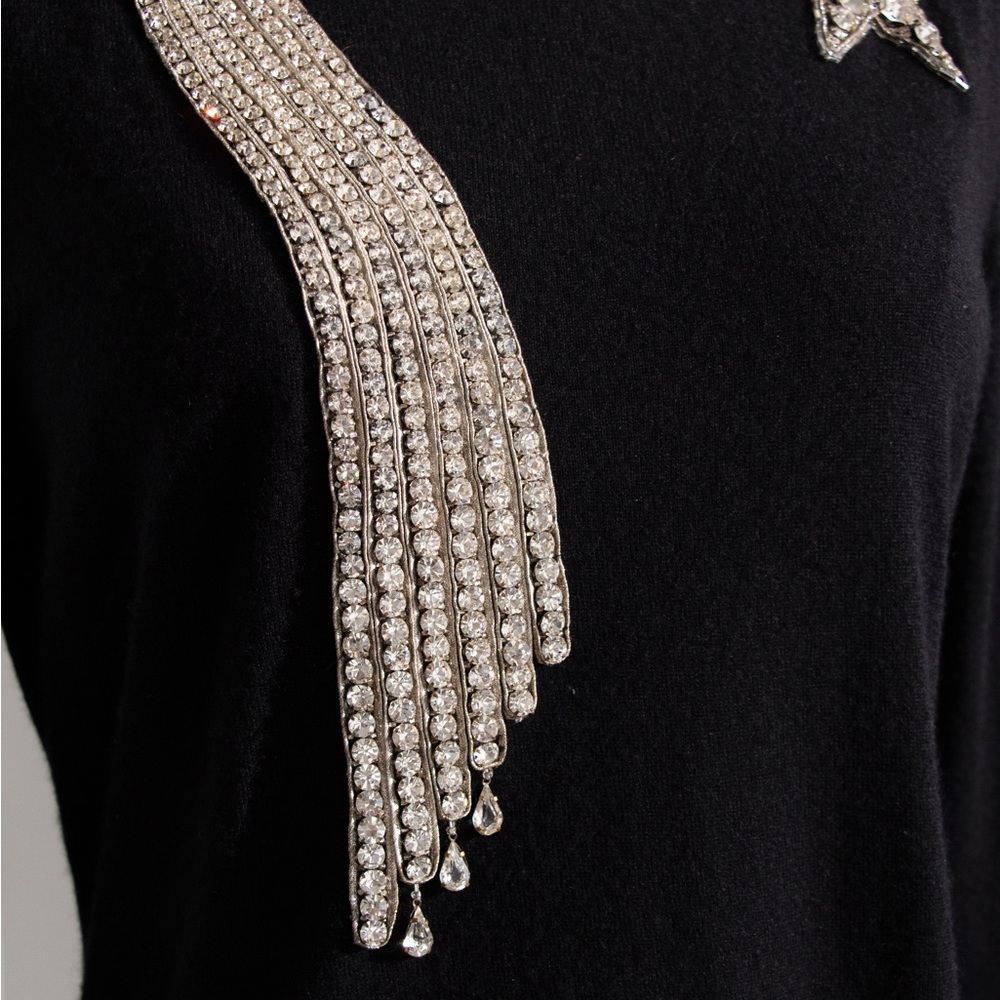 RARE Chanel Vintage F/W 2003 Comete Swarovski Embellished Necklace 03A Sweater - Picture 6 of 13